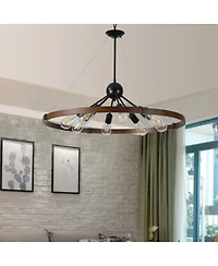 8-Light Retro Farmhouse Chandelier For Kitchen, Living Room, Dining Room(No Bulbs)