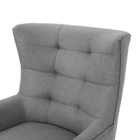 Streamdale Mid-Century Modern Tufted Armchair with Rubberwood Legs