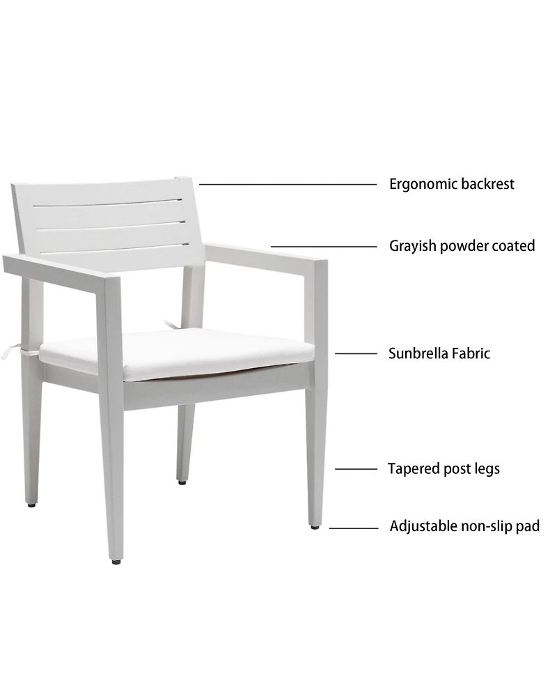 Simplie Fun Sleek Contemporary Aluminum Dining Set for Indoor/Outdoor Living