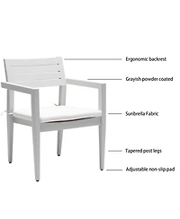 Simplie Fun Sleek Contemporary Aluminum Dining Set for Indoor/Outdoor Living