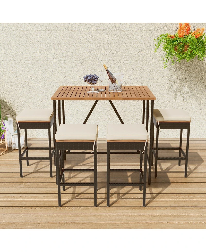 5-Piece Outdoor Bar Height Dining Set