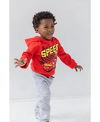 Disney Boys Pixar Cars Lightning McQueen Fleece Pullover Hoodie and Pants Outfit Set to