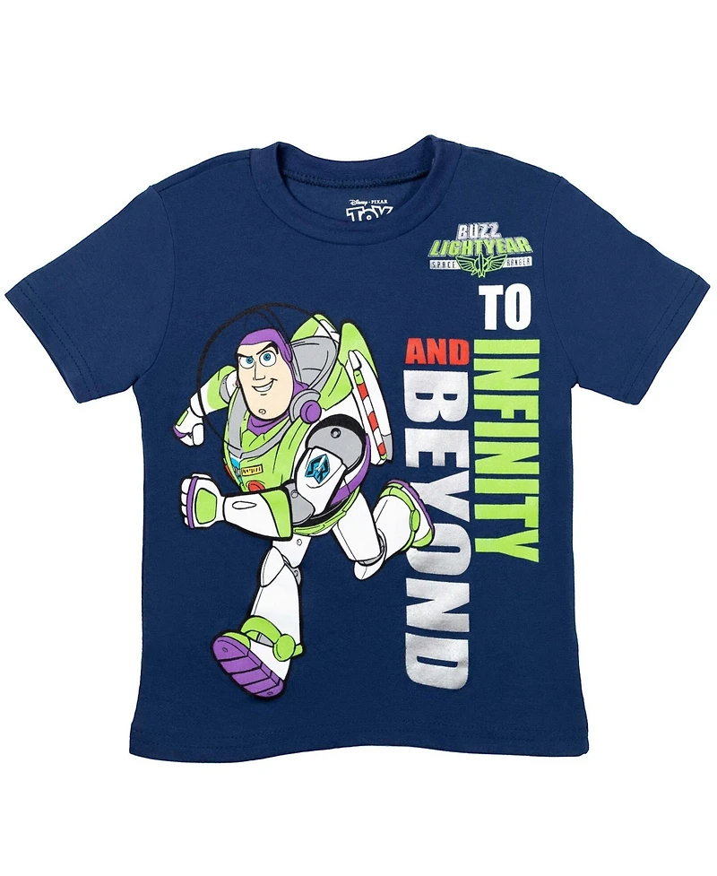 Disney Baby Boys Pixar Toy Story Woody Buzz Lightyear Bo Peep Rex Athletic T-Shirt Mesh Shorts Outfit Set to