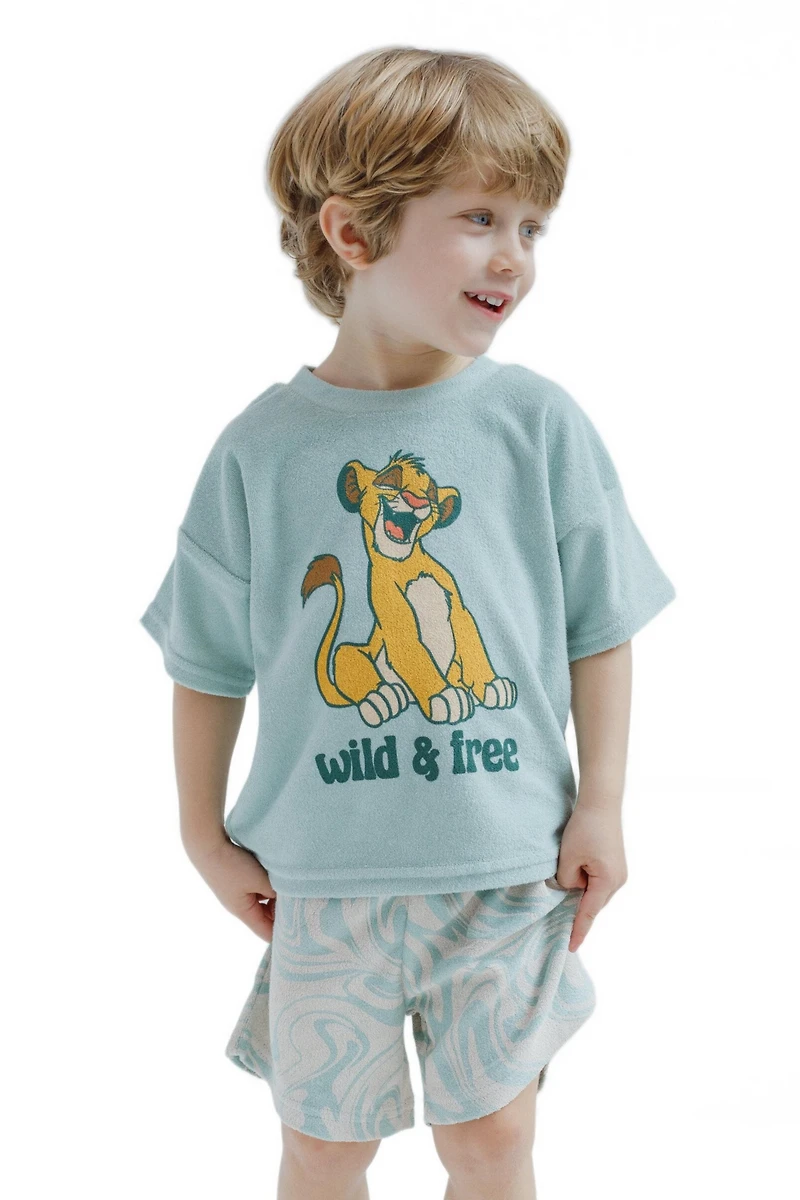 Disney Boys Lion King Mickey Mouse Cars T-Shirt and Shorts Outfit Set to (2T - 10-12)