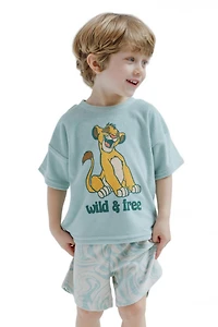 Disney Boys Lion King Mickey Mouse Cars T-Shirt and Shorts Outfit Set to (2T - 10-12)
