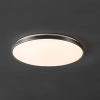 Jonathan Y Astrid 21.25" 1-Light Modern Minimalist Iron Circle Integrated Led Flush Mount, Brushed Nickel