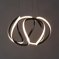 Jonathan Y Euphoria 18.5" 1-Light Contemporary Designer Aluminum/Iron Scribble Integrated Led Pendant Light, Black