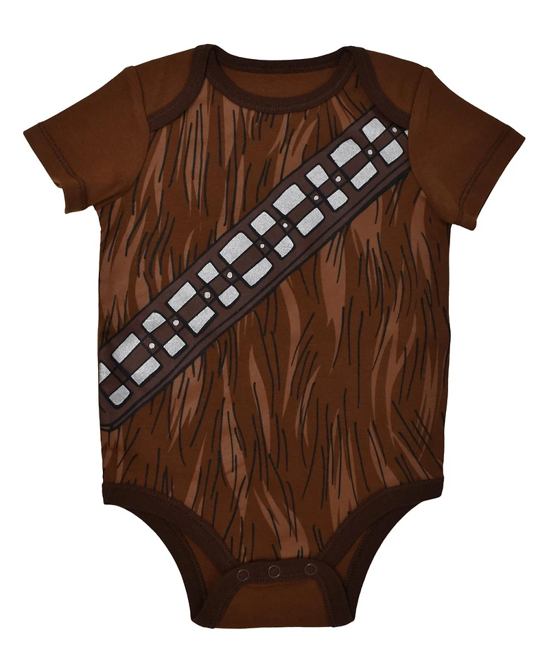 Star Wars Baby Boys Chewbacca C-3PO R2-D2 Darth Vader Yoda 5 Pack Short Sleeve Bodysuits Newborn to