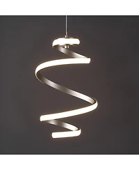 Jonathan Y Whirl 11" 1-Light Modern Minimalist Aluminum/Iron Abstract Integrated Led Pendant, Silver
