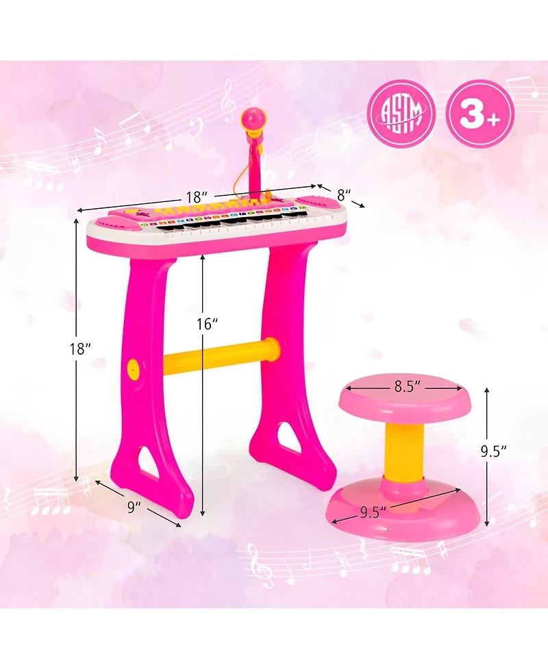 Skonyon 31-Key Kids Piano Keyboard Toy with Microphone and Multiple Sounds for Age 3+