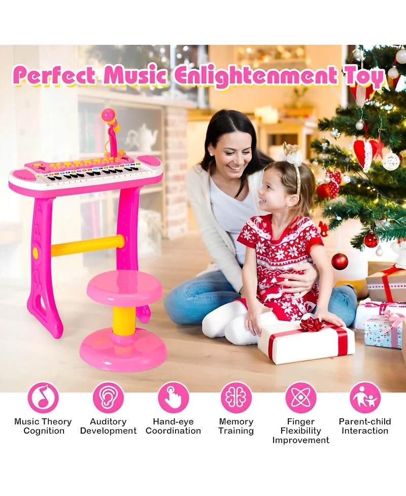 Skonyon 31-Key Kids Piano Keyboard Toy with Microphone and Multiple Sounds for Age 3+