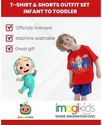 CoComelon Baby Boys Jj Cody T-Shirt and Mesh Shorts Outfit Set to