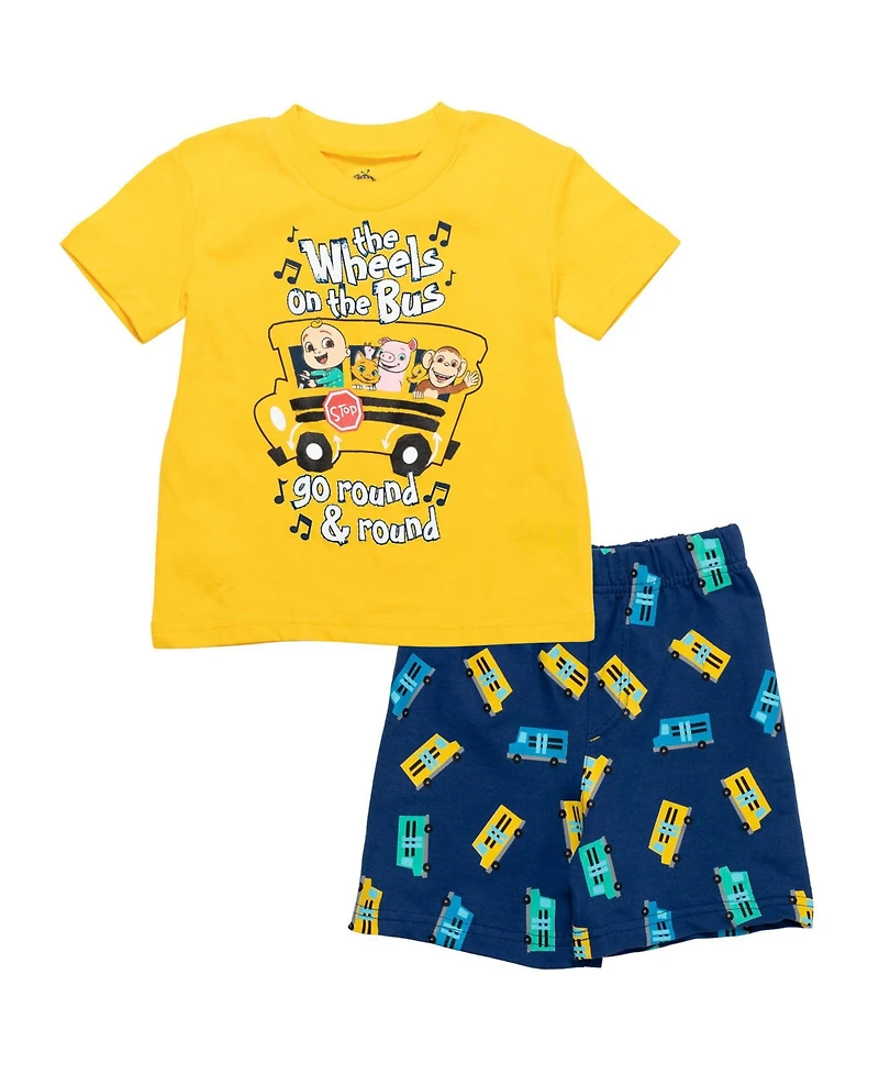 CoComelon Baby Boys Jj Graphic T-Shirt French Terry Shorts Outfit Set