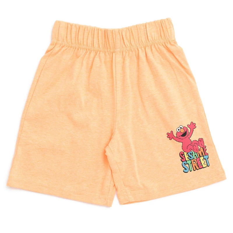 Sesame Street Boys Oscar the Grouch Elmo Bert and Ernie Graphic T-Shirt Shorts Outfit Set to