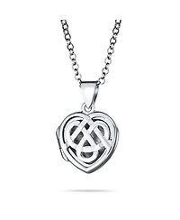 Bling Jewelry Small Bff Infinity Knot Celtic Heart Lockets Aromatherapy Essential Oil Perfume Diffuser Photo Holder Silver Necklace Pendant