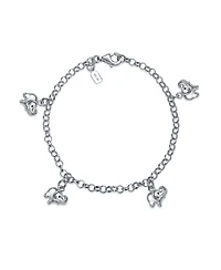 Bling Jewelry Good Luck Zoo Animal Lucky Multi Dangling Elephant Charm Bracelet Sterling Silver 7.5 Inch