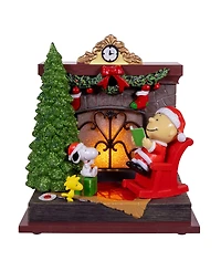 Kurt Adler Peanuts Battery-Operated Musical Fireplace Table Piece, 6 Inches
