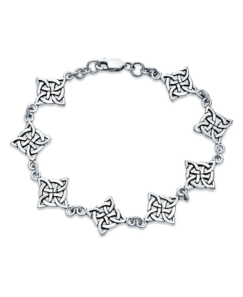 Bling Jewelry Religious Inspirational Christian Faith Irish Love Knot Celtic Triquetra Trinity Bracelet Sterling Silver Oxidized