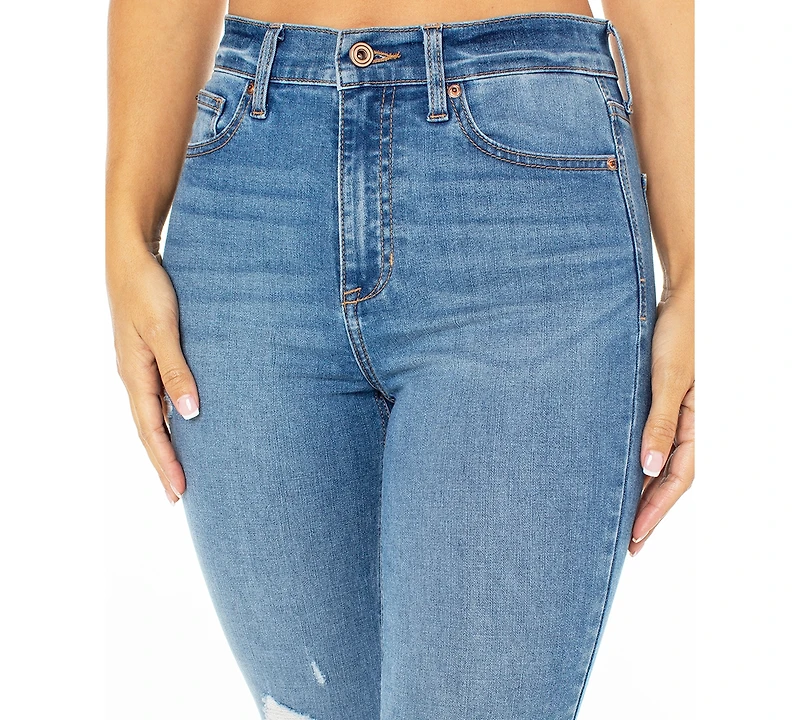 Celebrity Pink Juniors' High Rise Distressed Skinny Ankle Jeans