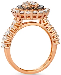Le Vian Chocolate Diamond & Nude Halo Cluster Ring (2 ct. t.w.) 14k Rose Gold