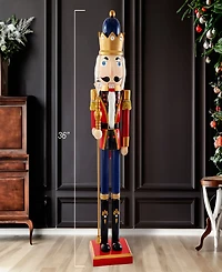 Kurt Adler 36-Inch Wooden Red and Blue King Nutcracker