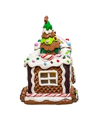 Kurt Adler 7-Inch Led Gingerbread Train with Tree Table Piece
