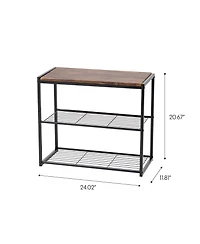 Iris 3-Tier Stackable Shoe Racks for Entryway, Black