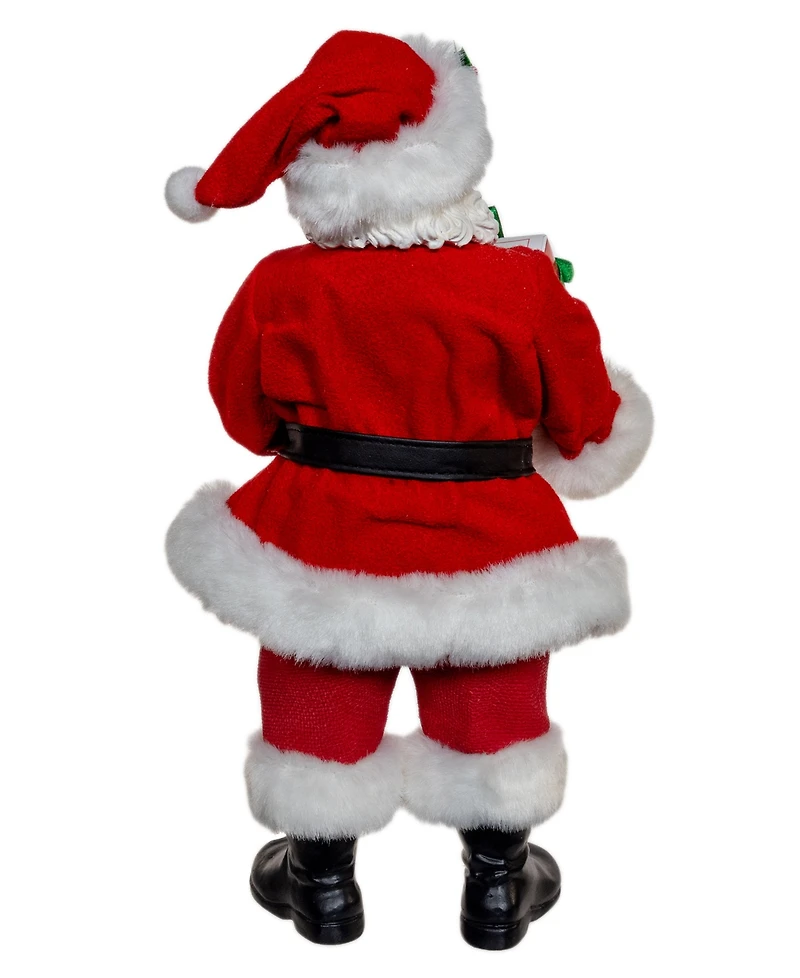Kurt Adler 10.5-Inch Fabriche Santa with Box of Donuts