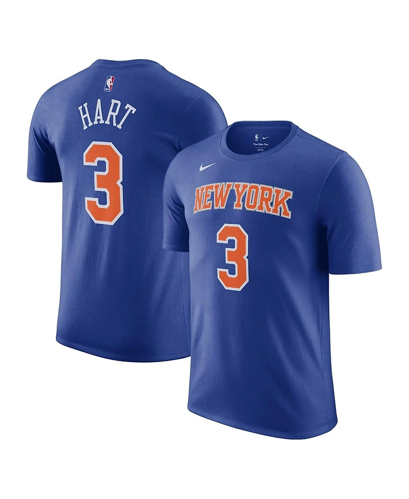 Nike Men's Josh Hart Blue New York Knicks Icon Edition Name Number T-Shirt