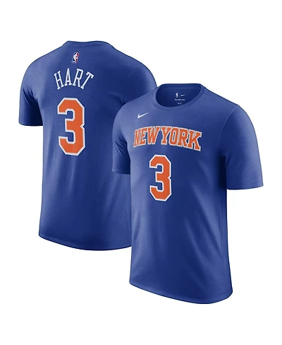 Nike Men's Josh Hart Blue New York Knicks Icon Edition Name Number T-Shirt
