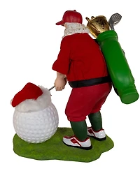 Kurt Adler 11-Inch Fabriche Golfer Santa with Oversized Golf Ball