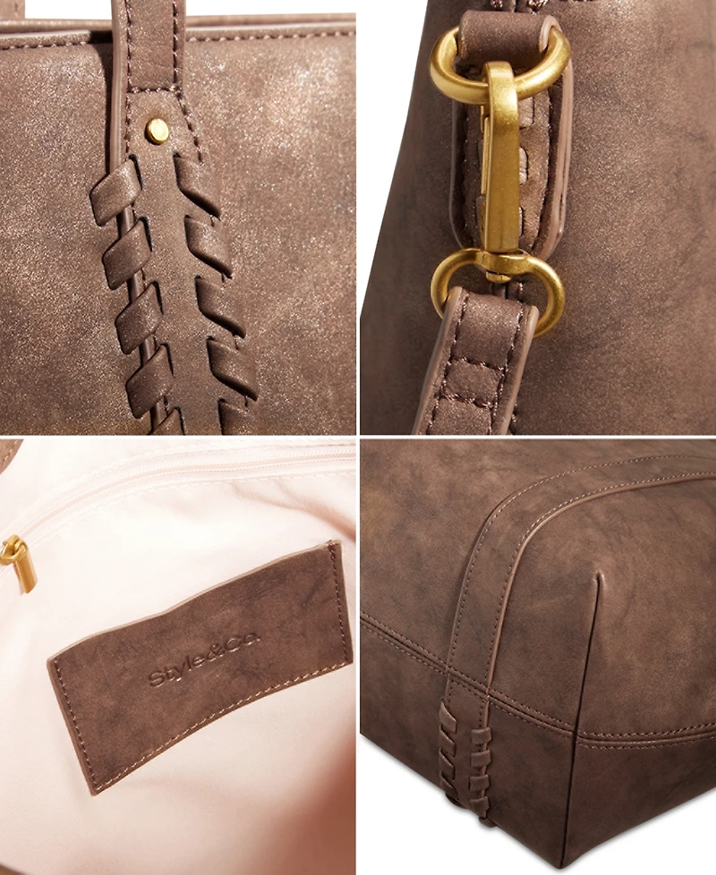 Style & Co Whip-Stitch Medium Tote Bag, Exclusively at Macy's