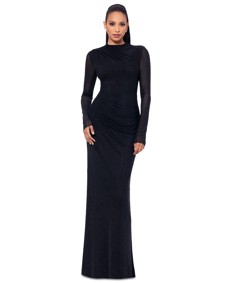 Betsy & Adam Women's Embellished Ruched Gown