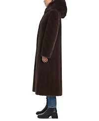 Jones New York Women's Hooded Faux-Fur Maxi Coat