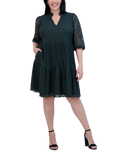 Jessica Howard Plus Size Balloon-Sleeve A-Line Dress