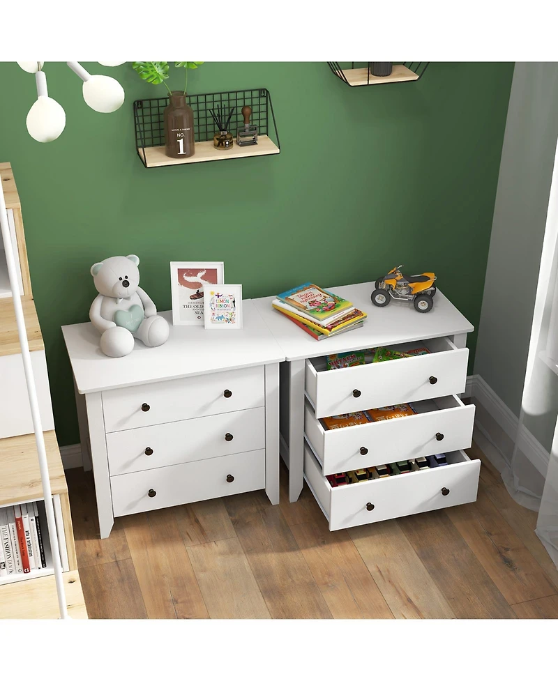 3 Drawer Dresser Chest of Drawers Bedside Table For Bedroom