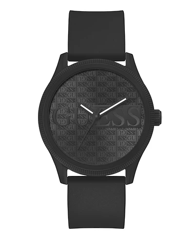 Guess Men's Analog Black Silicone Watch 45mm