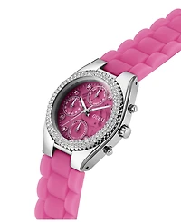 Guess Women's Multi-Function Pink Silicone Watch 37mm