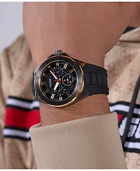 Guess Men's Multi-Function Black Silicone Watch 46mm