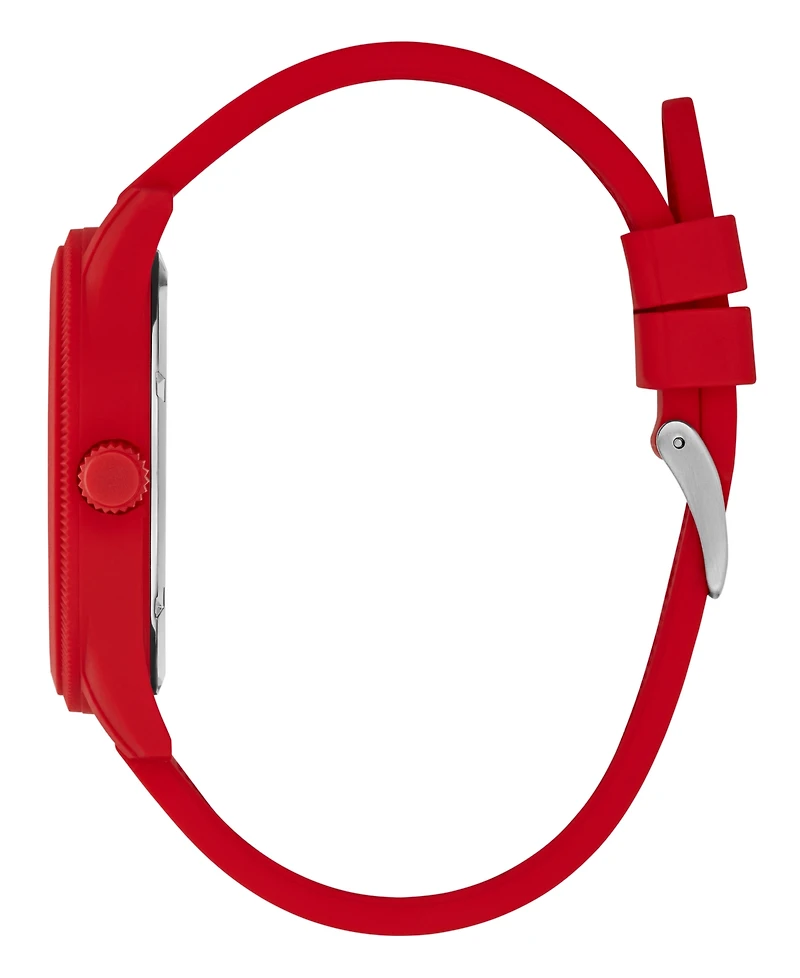 Guess Men's Analog Red Silicone Watch 45mm