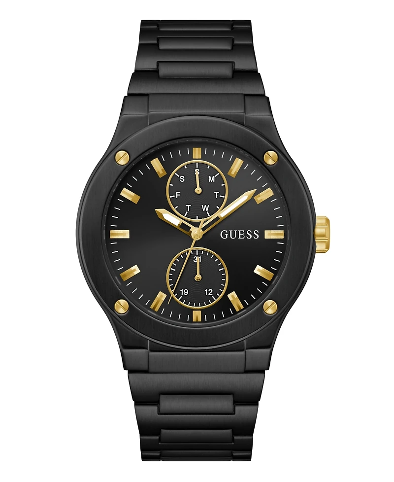 Guess Men's Multi-Function Black Stainless Steel Watch 45mm
