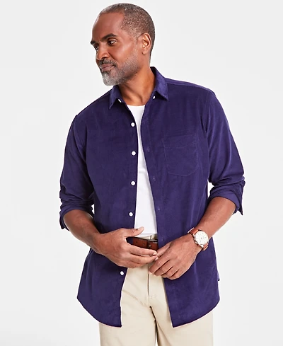 Club Room Men's Glen Plaid Cotton Corduroy Shirt, Macy's Exclusive