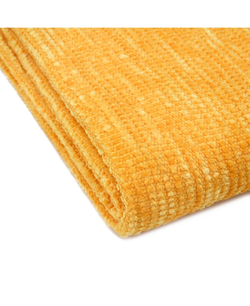 Chanasya Premium Soft Golden Chenille Knitted Textured Decorative Throw Blanket