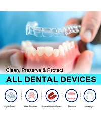 MySmile Retainer Cleaner with 120 Denture Cleaning Tablets, Quickly Remove Odors, Discoloration Stains & Plaque from Aligner, Mouth Guard, Night Guard