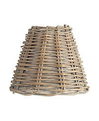 Springcrest Collection Set of 6 Lamp Shades Natural Wicker Weave Small 3" Top x 6" Bottom x 5" High Candelabra Clip-On Fitting