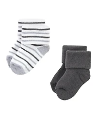 Hudson Baby Boys Unisex 12-Pair Set of Grow with Me Socks