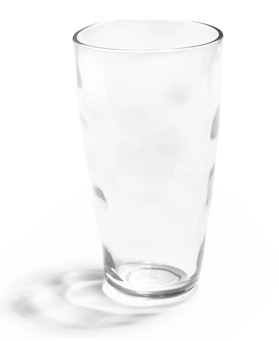 Q Squared Ruffle Clear Tritan Acrylic Highball Glasses, Set of 4