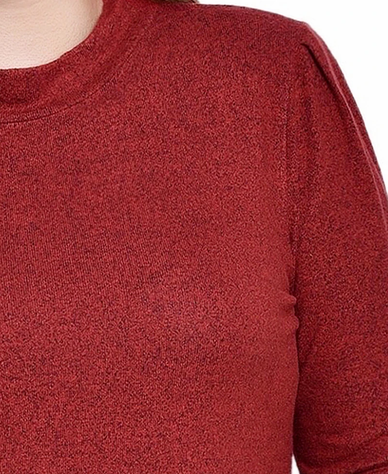 Ny Collection Petite Long Sleeve Two-Fer Top
