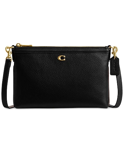 Coach Legacy Small Refined Pebble Leather Zip Top Crossbody