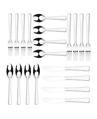Ornative Jara Mirror 42 Piece Flatware Set with Wire Caddy, Service for 8